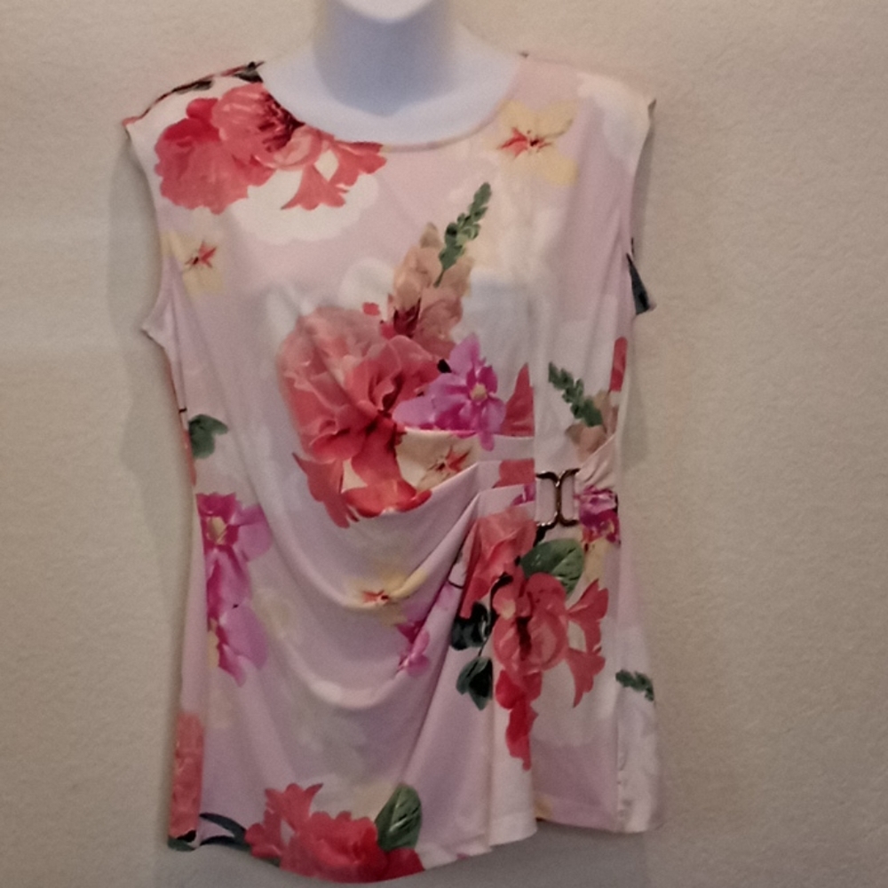 Calvin Klein Floral Sleeveless Blouse